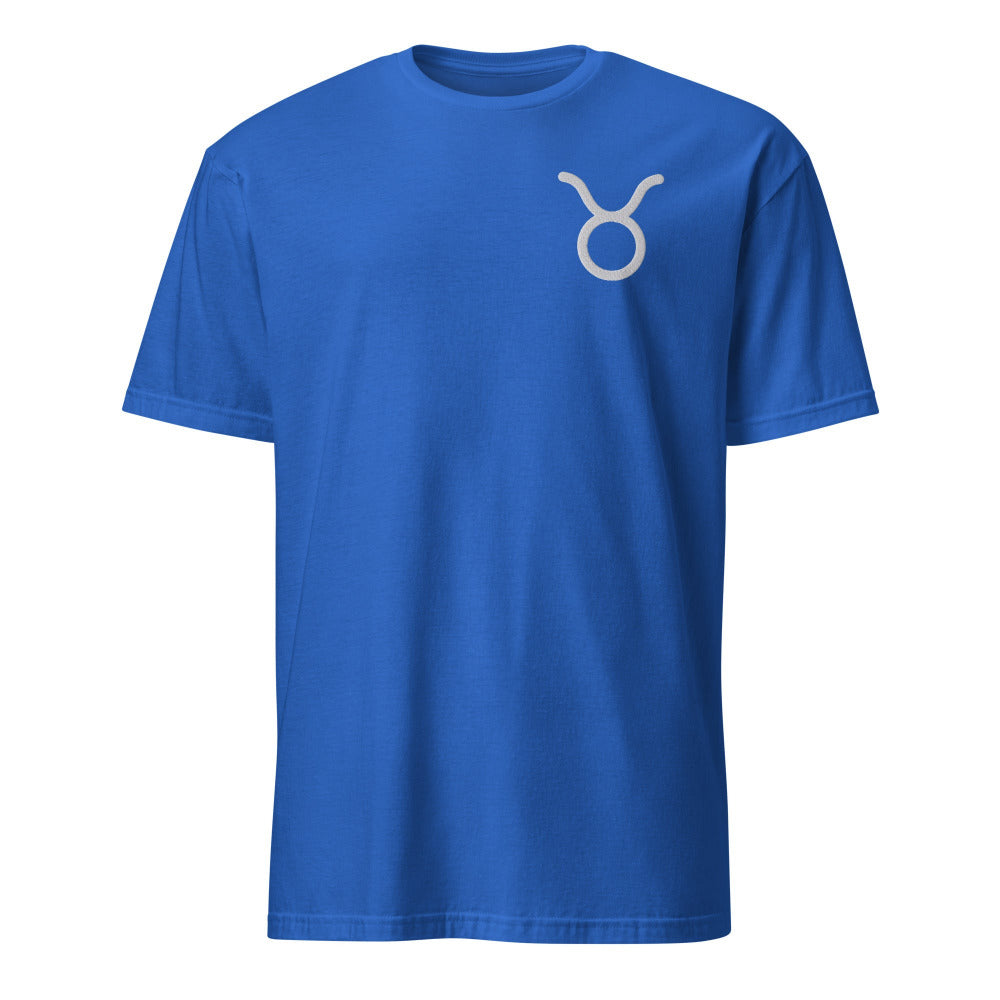 Taurus Zodiac Embroidered TShirt - Royal Color - https://ascensionemporium.net